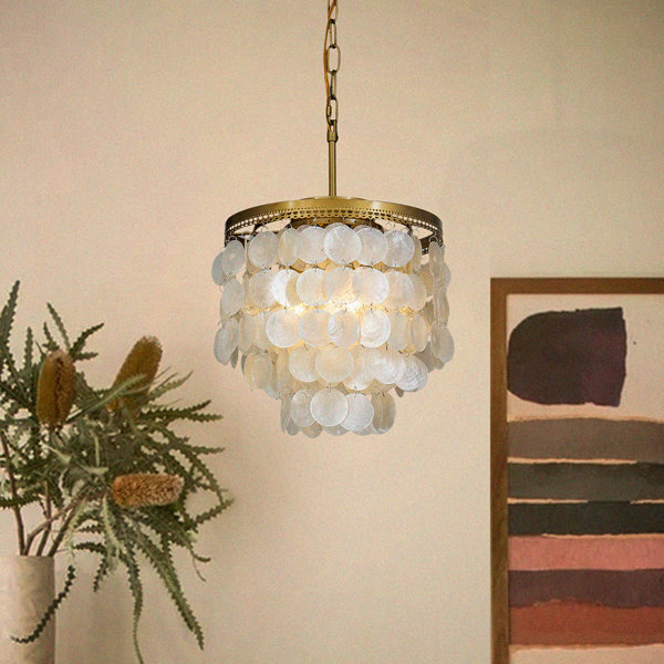 Home & Living Capiz Shell Light Fixture Mid Century Vanity Light